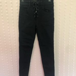 SALE ✨ American Eagle lace up Front Super Hi-Rise Skinny Jeans (2S) 24.5/25”